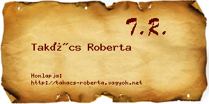Takács Roberta névjegykártya